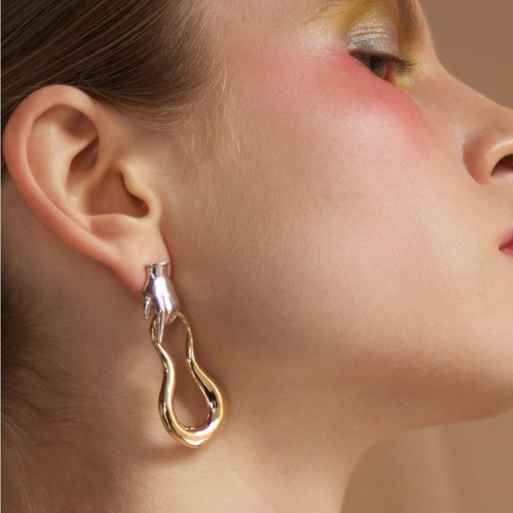 Abstract Hands Drop Earrings